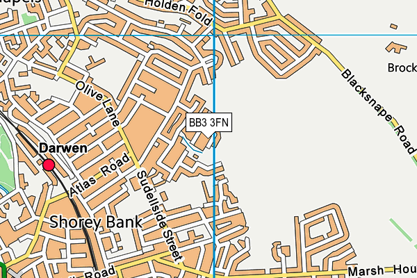 BB3 3FN map - OS VectorMap District (Ordnance Survey)