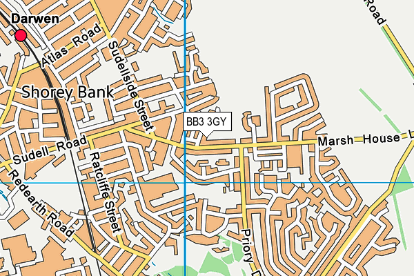 BB3 3GY map - OS VectorMap District (Ordnance Survey)