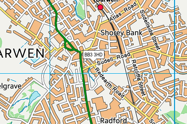 Darwen Aldridge Community Academy map (BB3 3HD) - OS VectorMap District (Ordnance Survey)