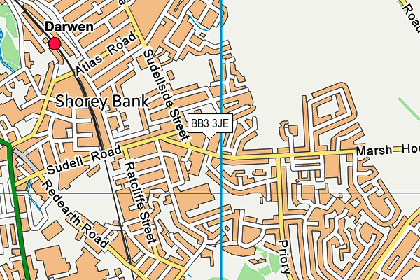 BB3 3JE map - OS VectorMap District (Ordnance Survey)
