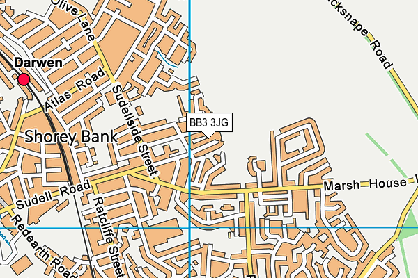 BB3 3JG map - OS VectorMap District (Ordnance Survey)