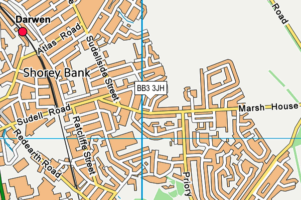 BB3 3JH map - OS VectorMap District (Ordnance Survey)