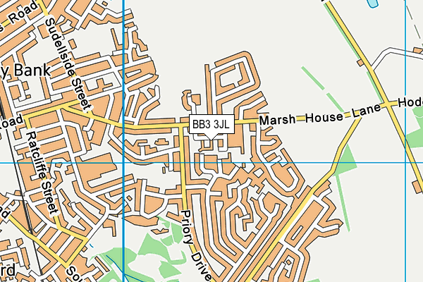 BB3 3JL map - OS VectorMap District (Ordnance Survey)