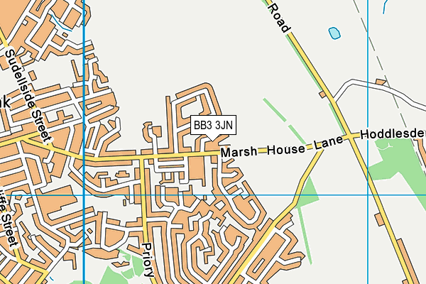 BB3 3JN map - OS VectorMap District (Ordnance Survey)