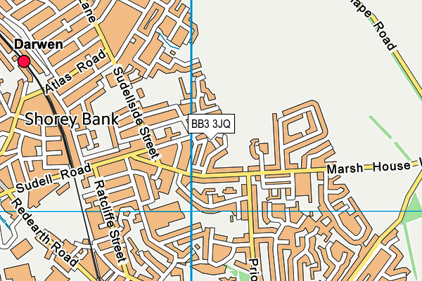BB3 3JQ map - OS VectorMap District (Ordnance Survey)
