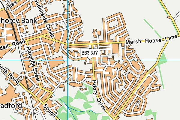 BB3 3JY map - OS VectorMap District (Ordnance Survey)