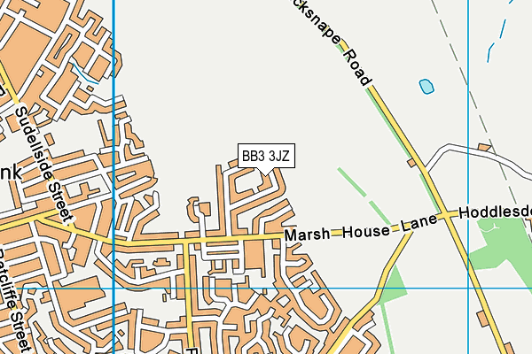 BB3 3JZ map - OS VectorMap District (Ordnance Survey)