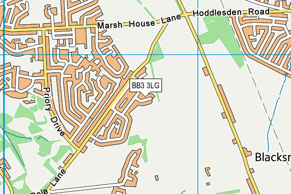 BB3 3LG map - OS VectorMap District (Ordnance Survey)