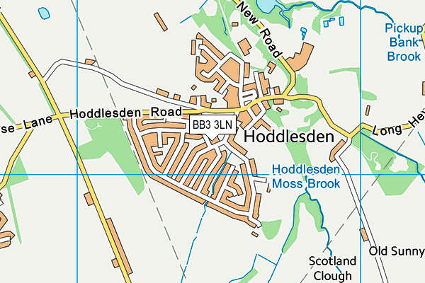 BB3 3LN map - OS VectorMap District (Ordnance Survey)