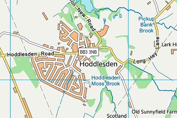 BB3 3NB map - OS VectorMap District (Ordnance Survey)