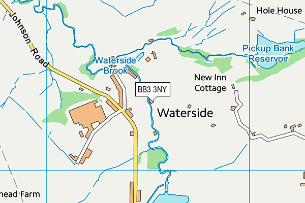 BB3 3NY map - OS VectorMap District (Ordnance Survey)