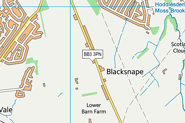 Blacksnape Playing Fields map (BB3 3PN) - OS VectorMap District (Ordnance Survey)