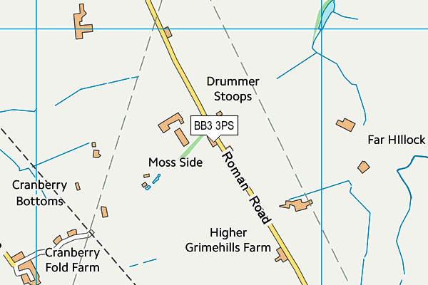 BB3 3PS map - OS VectorMap District (Ordnance Survey)