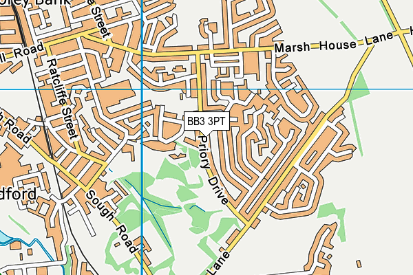 BB3 3PT map - OS VectorMap District (Ordnance Survey)