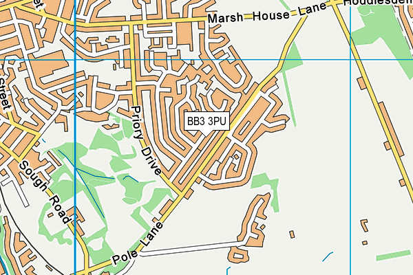 BB3 3PU map - OS VectorMap District (Ordnance Survey)
