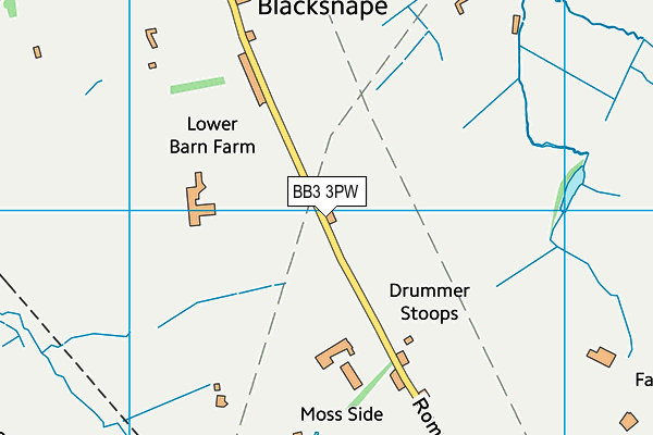 BB3 3PW map - OS VectorMap District (Ordnance Survey)
