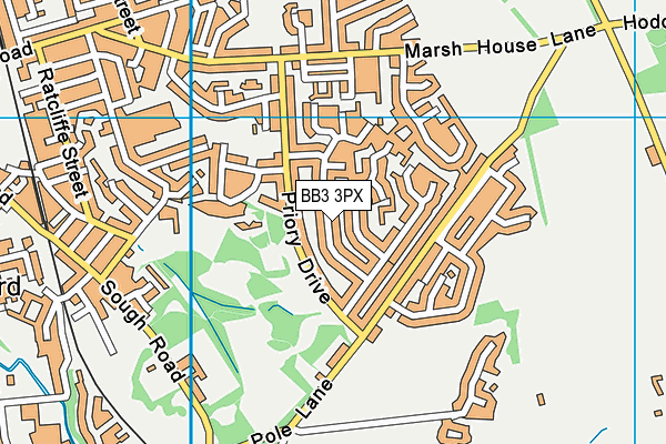 BB3 3PX map - OS VectorMap District (Ordnance Survey)