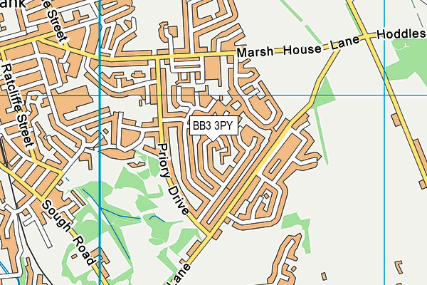 BB3 3PY map - OS VectorMap District (Ordnance Survey)