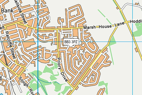 BB3 3PZ map - OS VectorMap District (Ordnance Survey)