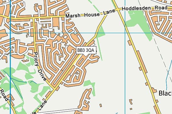 BB3 3QA map - OS VectorMap District (Ordnance Survey)
