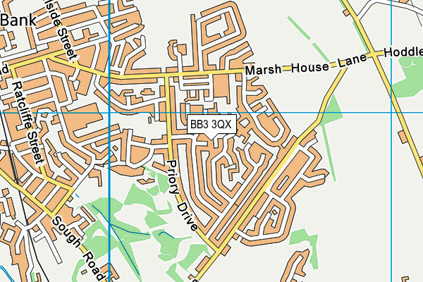 BB3 3QX map - OS VectorMap District (Ordnance Survey)