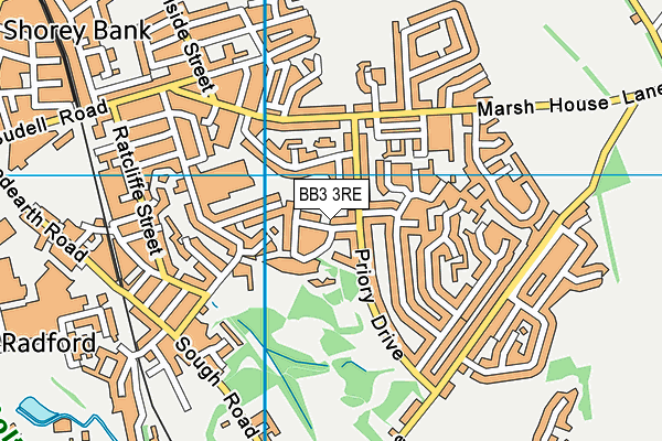BB3 3RE map - OS VectorMap District (Ordnance Survey)