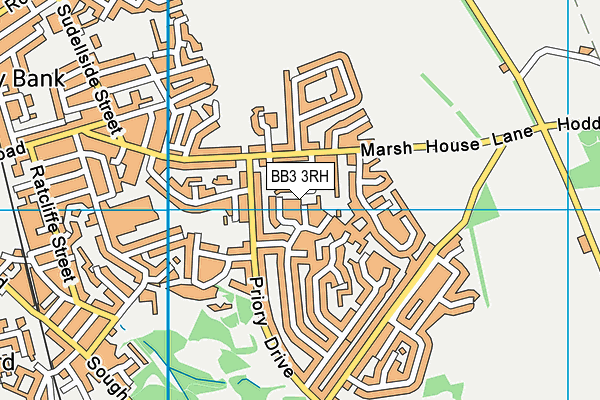 BB3 3RH map - OS VectorMap District (Ordnance Survey)