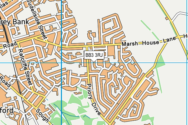 BB3 3RJ map - OS VectorMap District (Ordnance Survey)