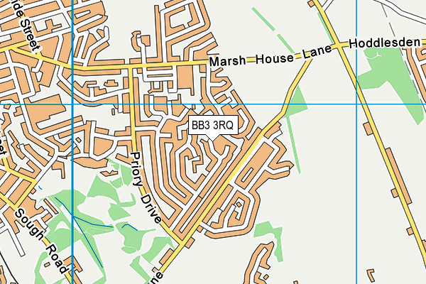 BB3 3RQ map - OS VectorMap District (Ordnance Survey)