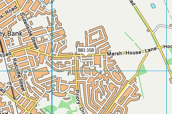 BB3 3SB map - OS VectorMap District (Ordnance Survey)