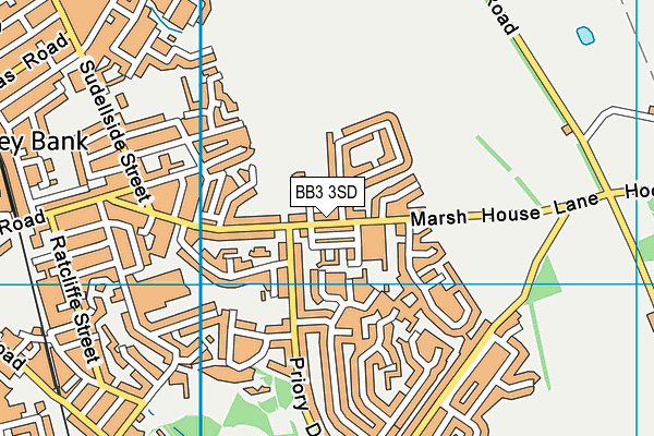 BB3 3SD map - OS VectorMap District (Ordnance Survey)