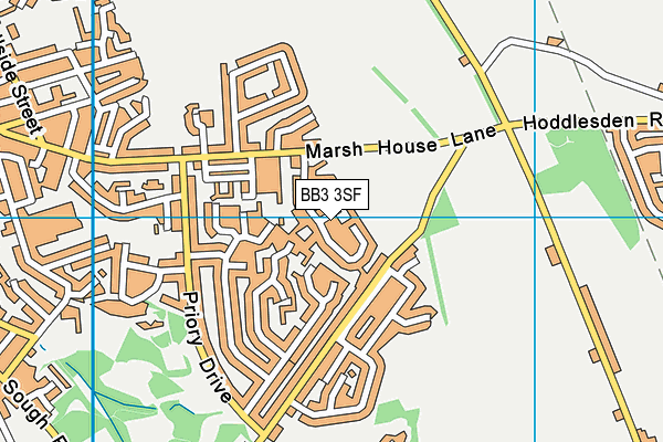 BB3 3SF map - OS VectorMap District (Ordnance Survey)