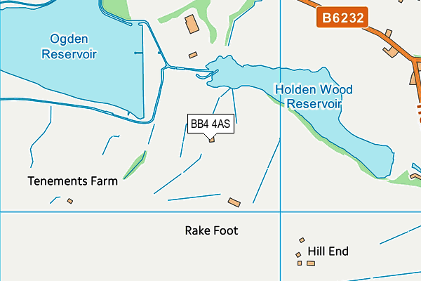 BB4 4AS map - OS VectorMap District (Ordnance Survey)