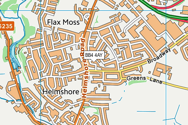 BB4 4AY map - OS VectorMap District (Ordnance Survey)