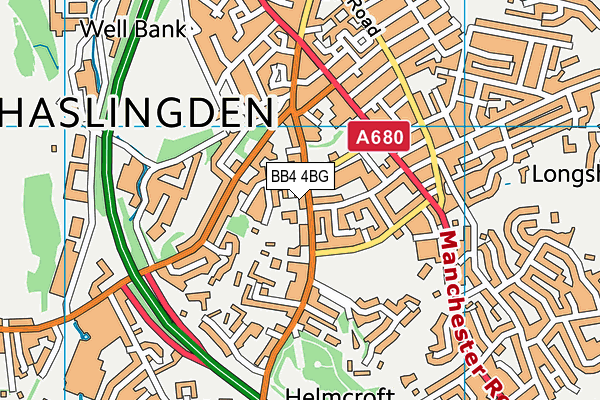 BB4 4BG map - OS VectorMap District (Ordnance Survey)