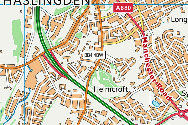 BB4 4BW map - OS VectorMap District (Ordnance Survey)