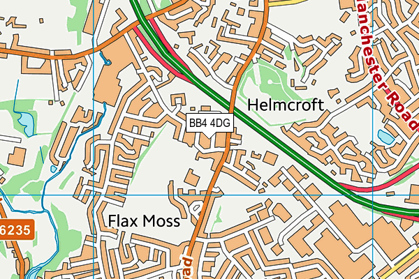 BB4 4DG map - OS VectorMap District (Ordnance Survey)