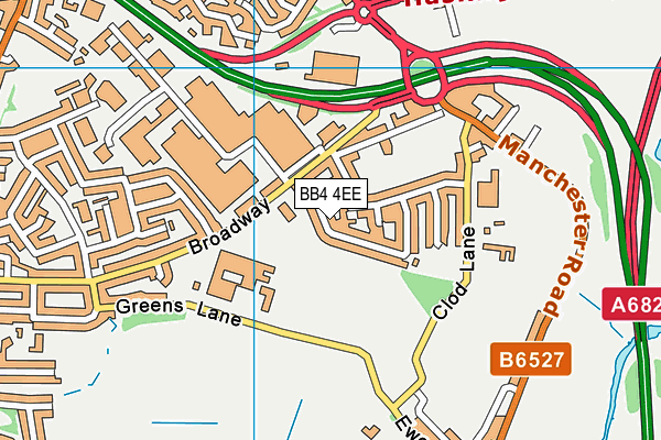 BB4 4EE map - OS VectorMap District (Ordnance Survey)