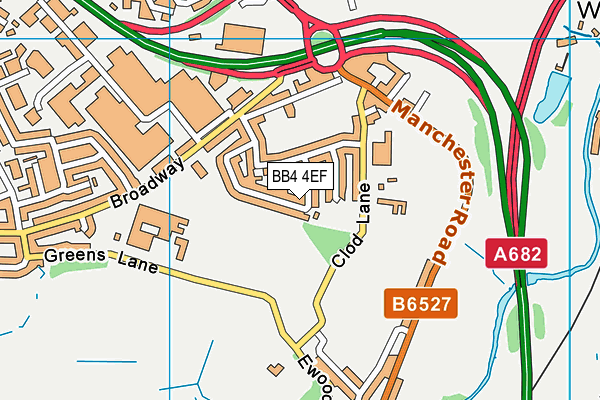 BB4 4EF map - OS VectorMap District (Ordnance Survey)