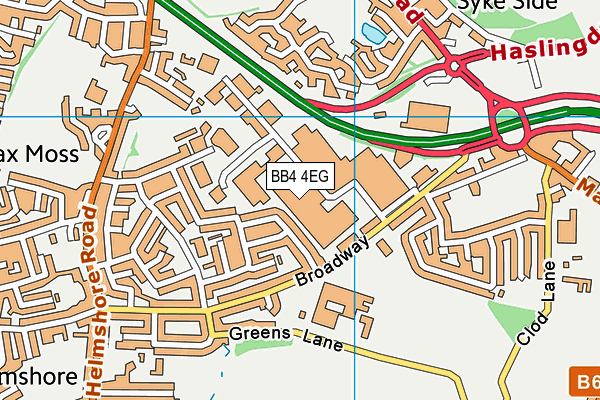 BB4 4EG map - OS VectorMap District (Ordnance Survey)