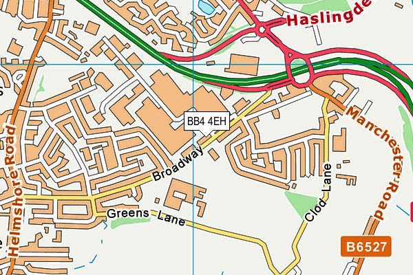 Haslingden Broadway Primary School map (BB4 4EH) - OS VectorMap District (Ordnance Survey)