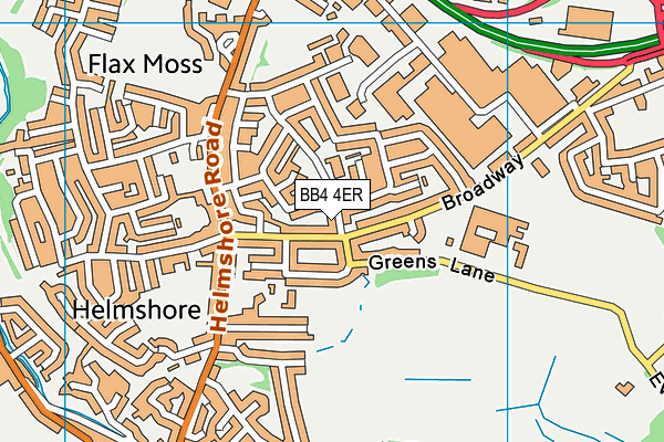 BB4 4ER map - OS VectorMap District (Ordnance Survey)