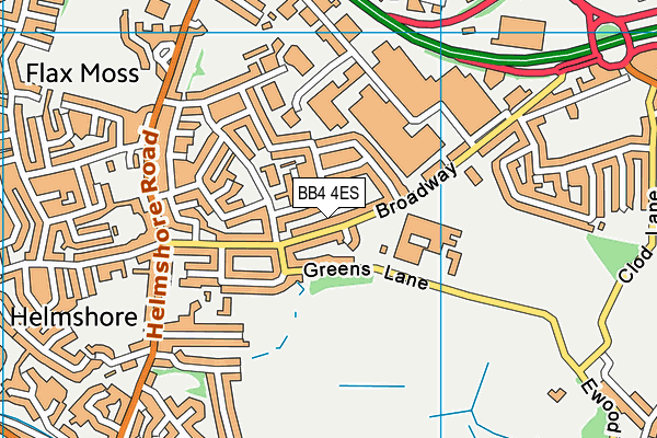 BB4 4ES map - OS VectorMap District (Ordnance Survey)