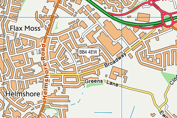 BB4 4EW map - OS VectorMap District (Ordnance Survey)