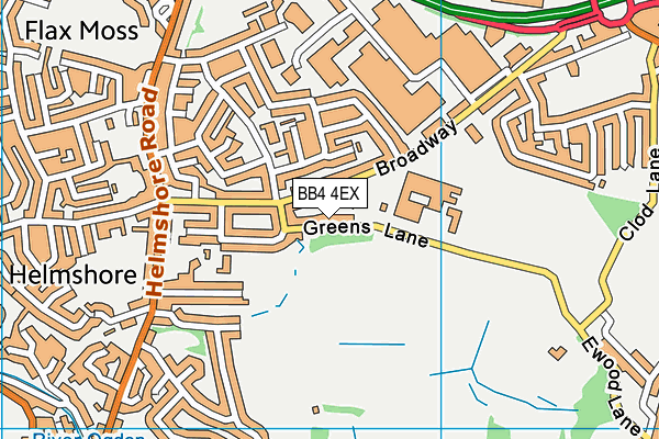BB4 4EX map - OS VectorMap District (Ordnance Survey)