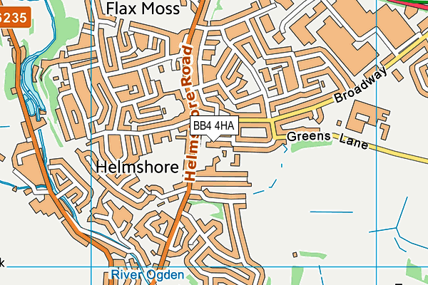 BB4 4HA map - OS VectorMap District (Ordnance Survey)
