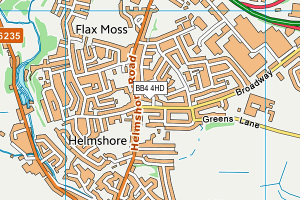 BB4 4HD map - OS VectorMap District (Ordnance Survey)