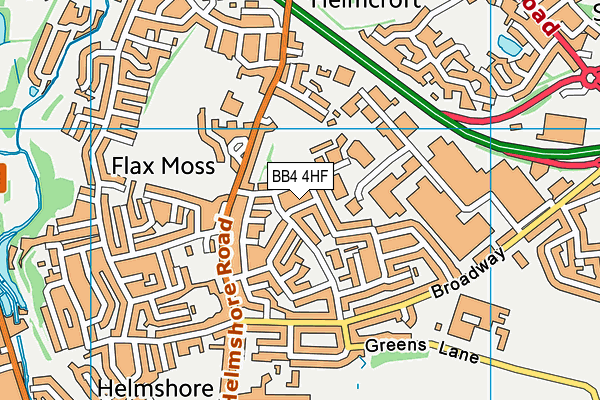 BB4 4HF map - OS VectorMap District (Ordnance Survey)