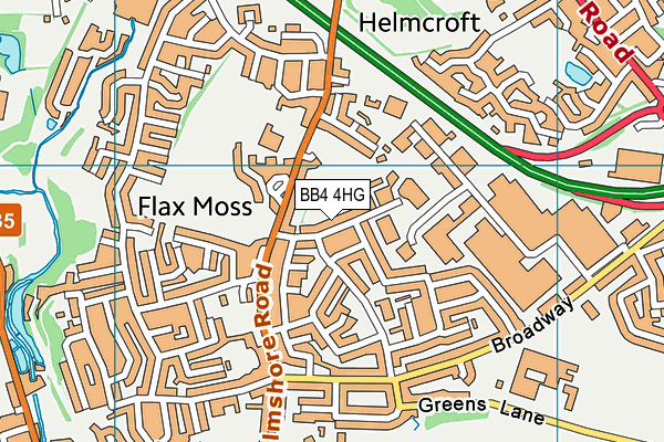 BB4 4HG map - OS VectorMap District (Ordnance Survey)