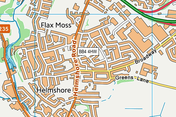 BB4 4HW map - OS VectorMap District (Ordnance Survey)